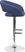 Corley Blue Plush Adjustable Swivel Barstool