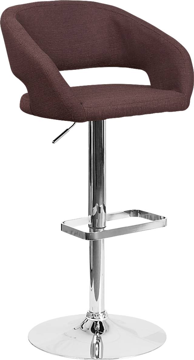 Corley Brown Plush Adjustable Swivel Barstool - Thumbnail - Image 1