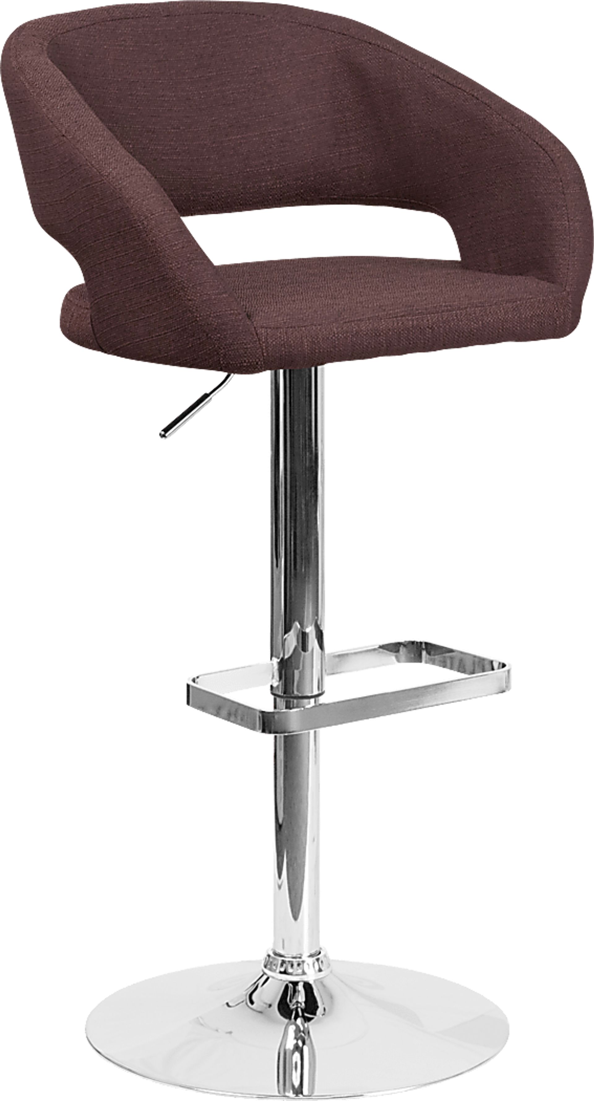 Corley Brown Plush Adjustable Swivel Barstool - Image 1