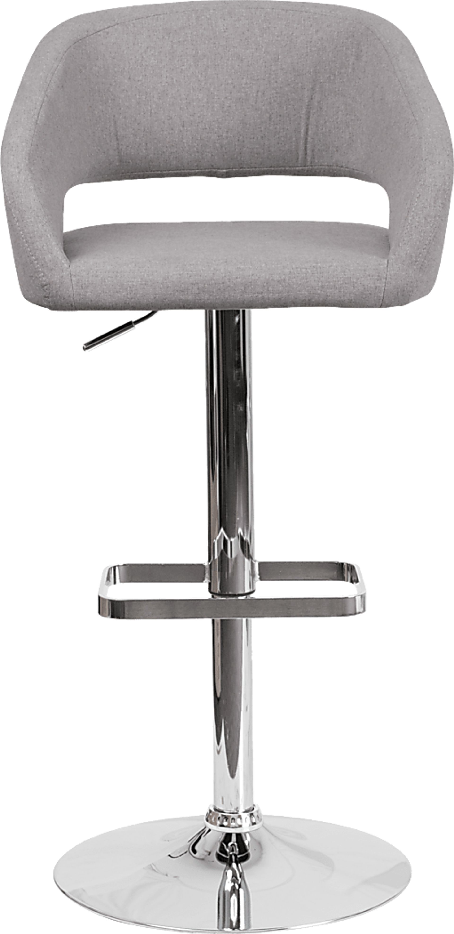 Corley Gray Plush Adjustable Swivel Barstool - Image 2