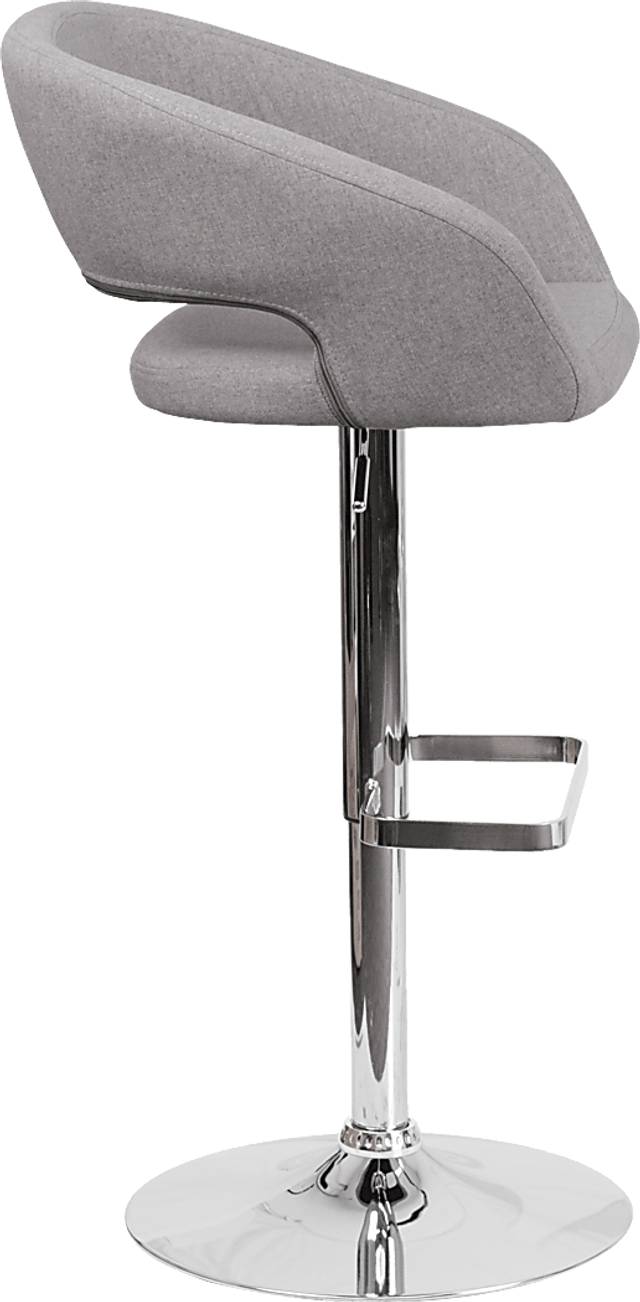 Corley Gray Plush Adjustable Swivel Barstool - Thumbnail - Image 3