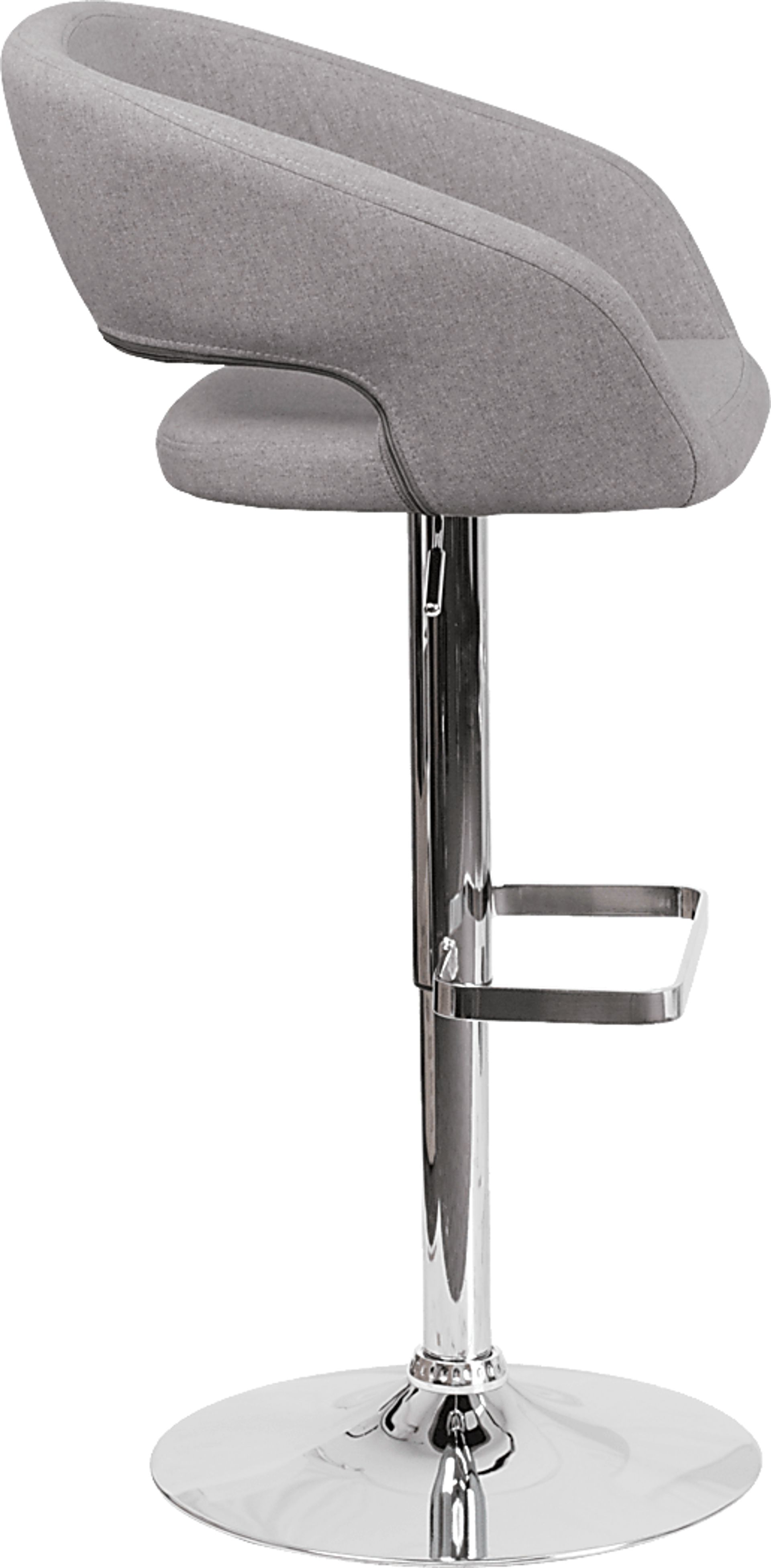 Corley Gray Plush Adjustable Swivel Barstool - Image 3