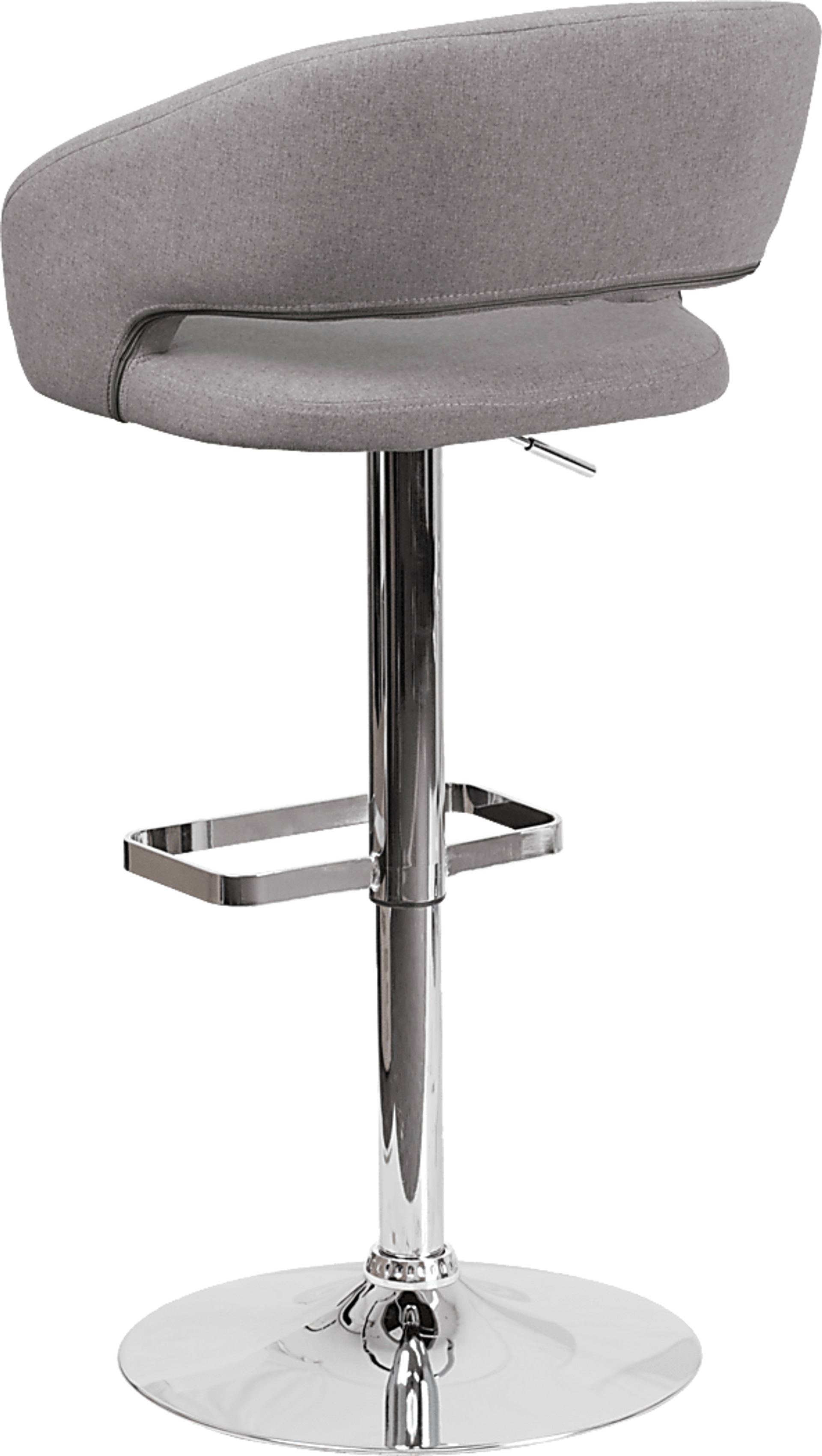 Corley Gray Plush Adjustable Swivel Barstool - Image 4