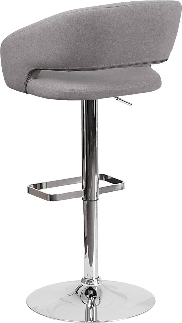Corley Gray Plush Adjustable Swivel Barstool - Thumbnail - Image 4