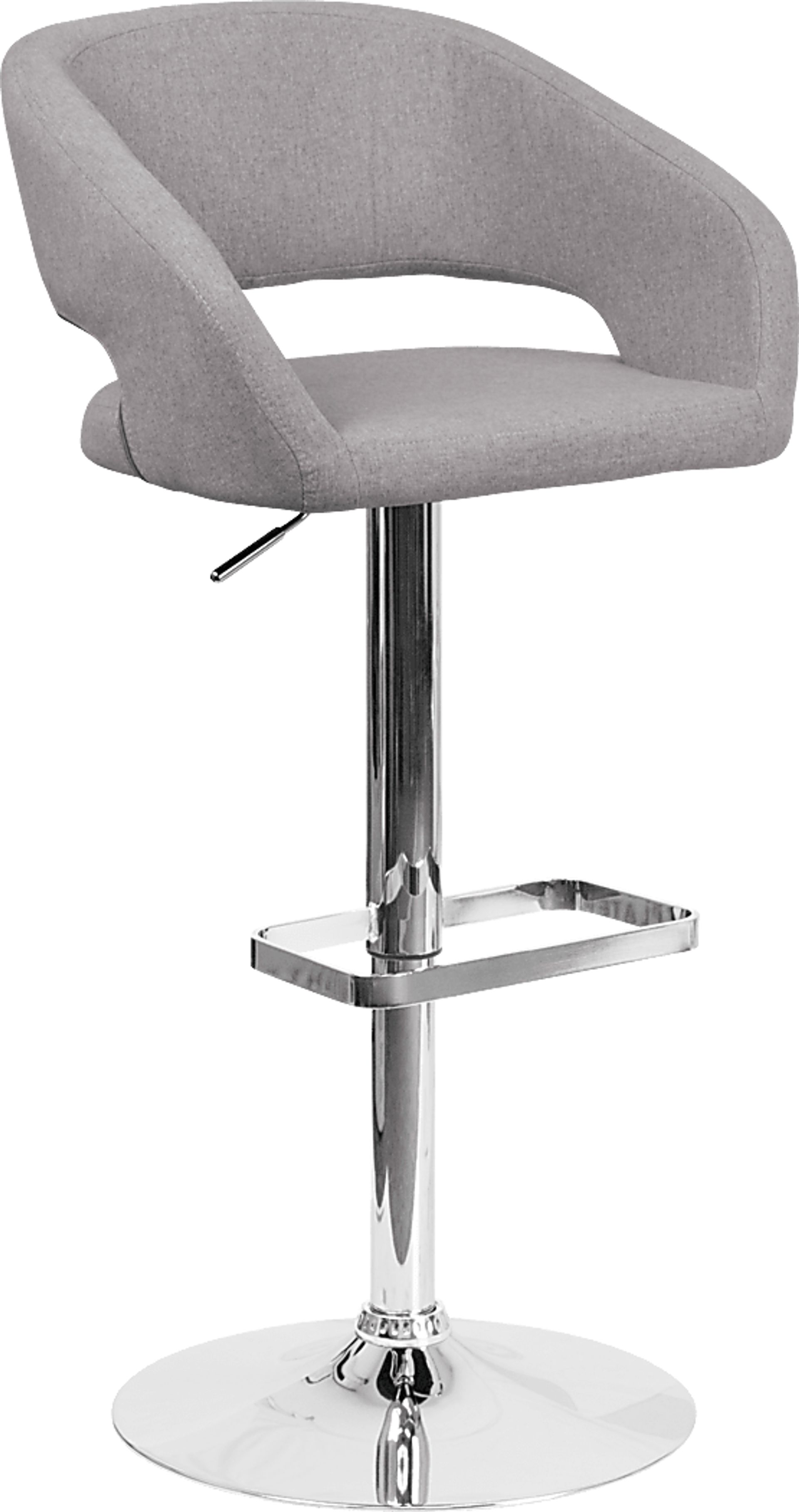 Corley Gray Plush Adjustable Swivel Barstool - Image 1
