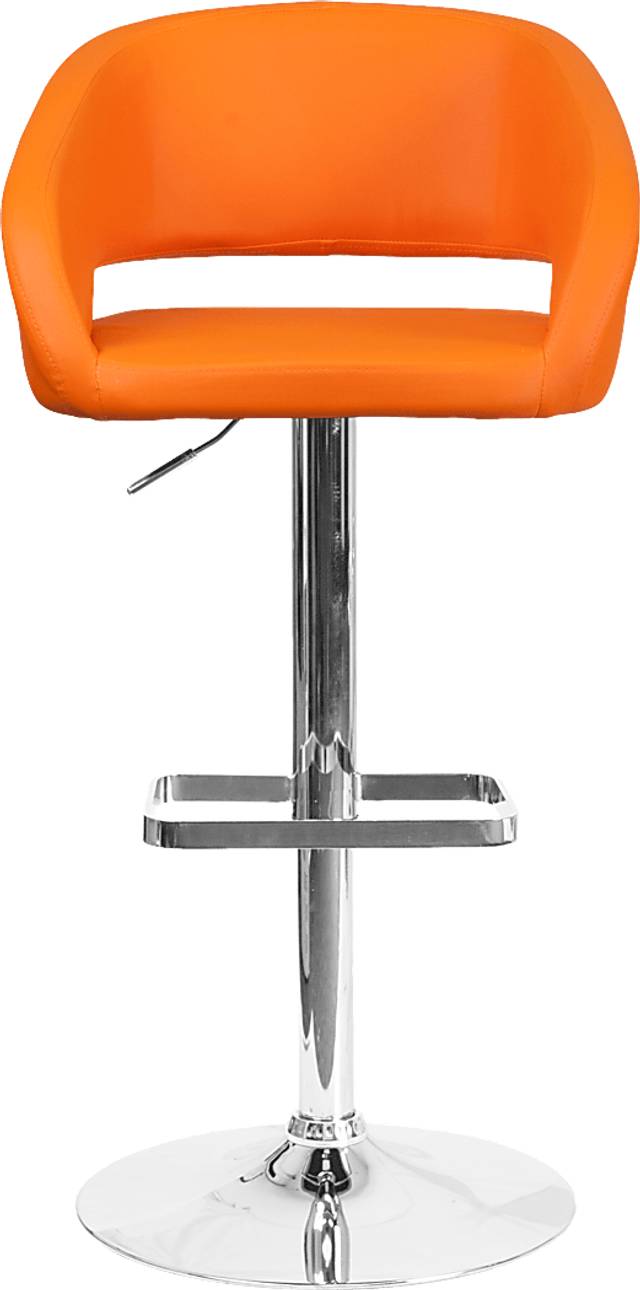 Corley Orange Ultrahyde Adjustable Swivel Barstool - Thumbnail - Image 2