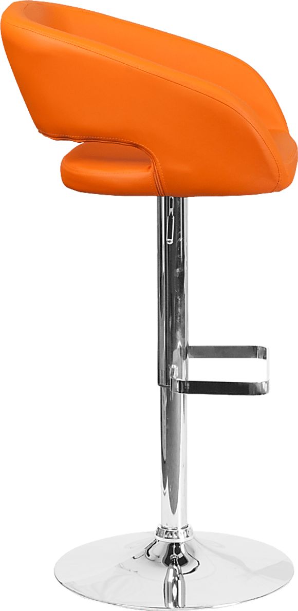 Corley Orange Ultrahyde Adjustable Swivel Barstool