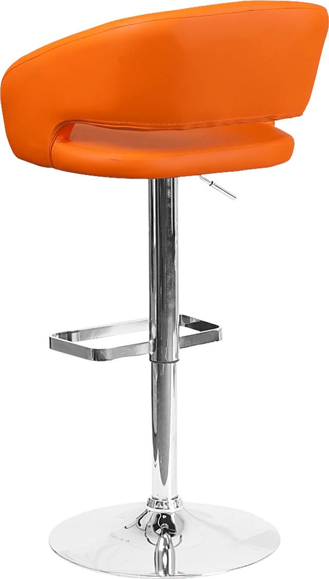 Corley Orange Ultrahyde Adjustable Swivel Barstool - Thumbnail - Image 4