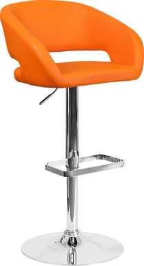Corley Orange Ultrahyde Adjustable Swivel Barstool
