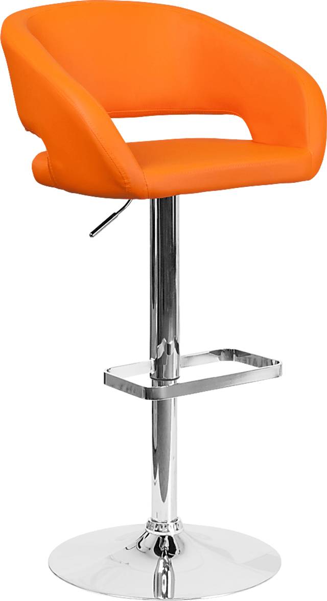 Corley Orange Ultrahyde Adjustable Swivel Barstool - Thumbnail - Image 1
