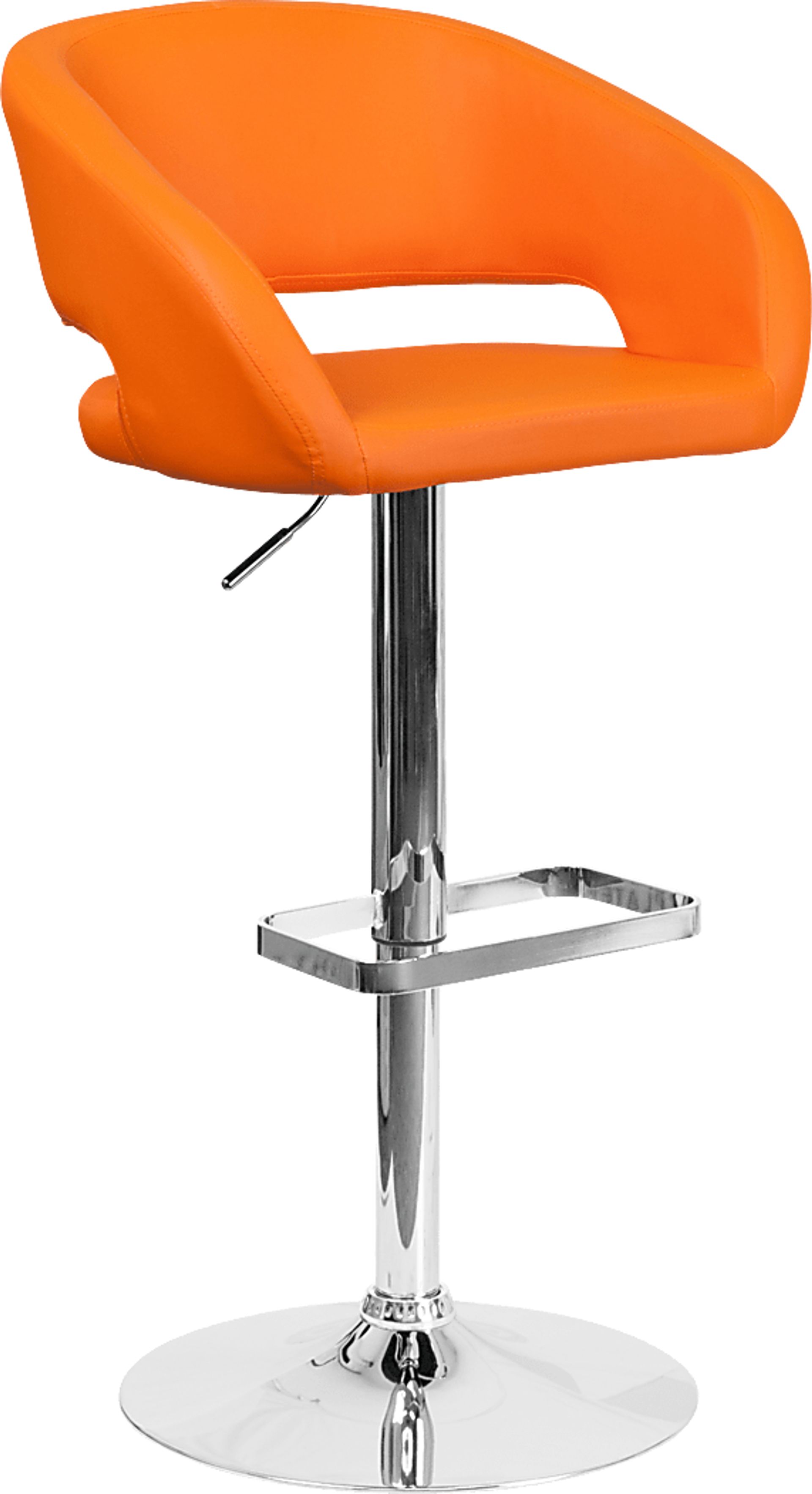 Corley Orange Ultrahyde Adjustable Swivel Barstool - Image 1