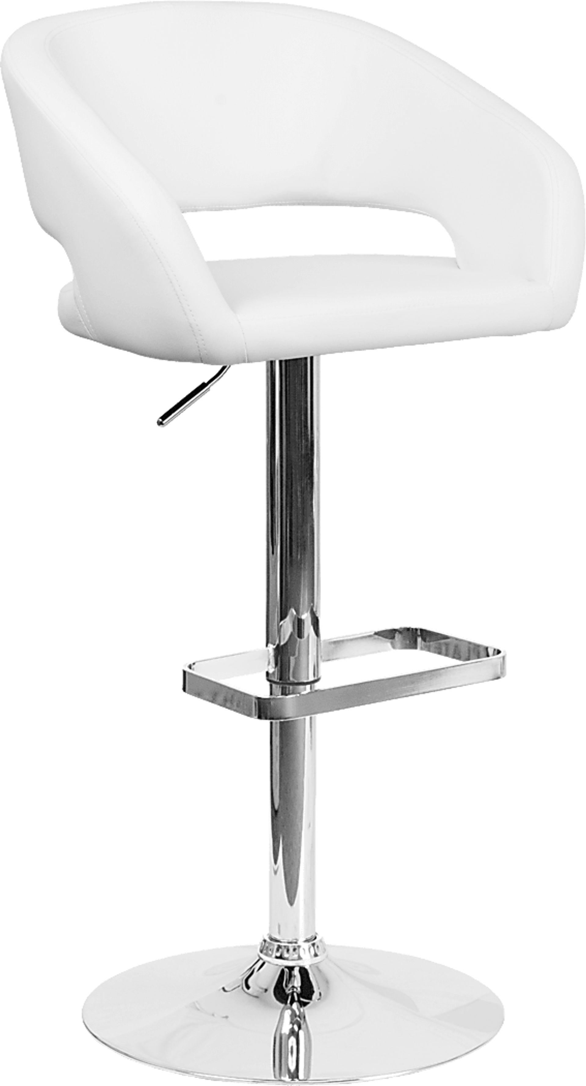 Corley White Adjustable Swivel Barstool - Image 1