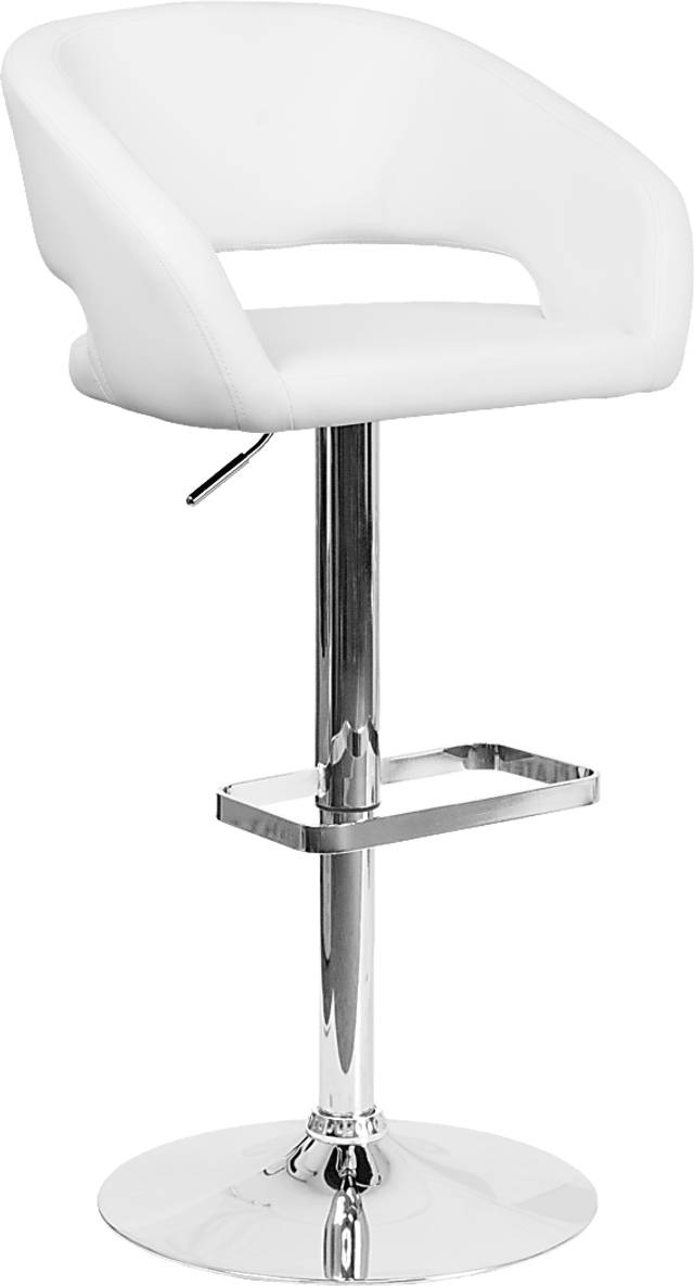Corley White Adjustable Swivel Barstool - Thumbnail - Image 1