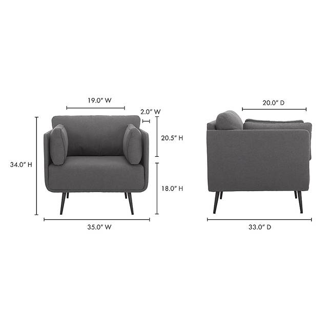 Corliss Gray Accent Chair - Thumbnail - Image 8
