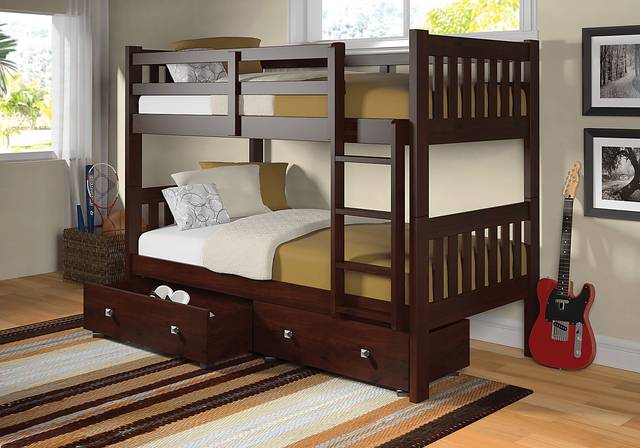 Cormac Brown Twin/Twin Bunk Bed with Storage Drawers - Thumbnail - Image 2