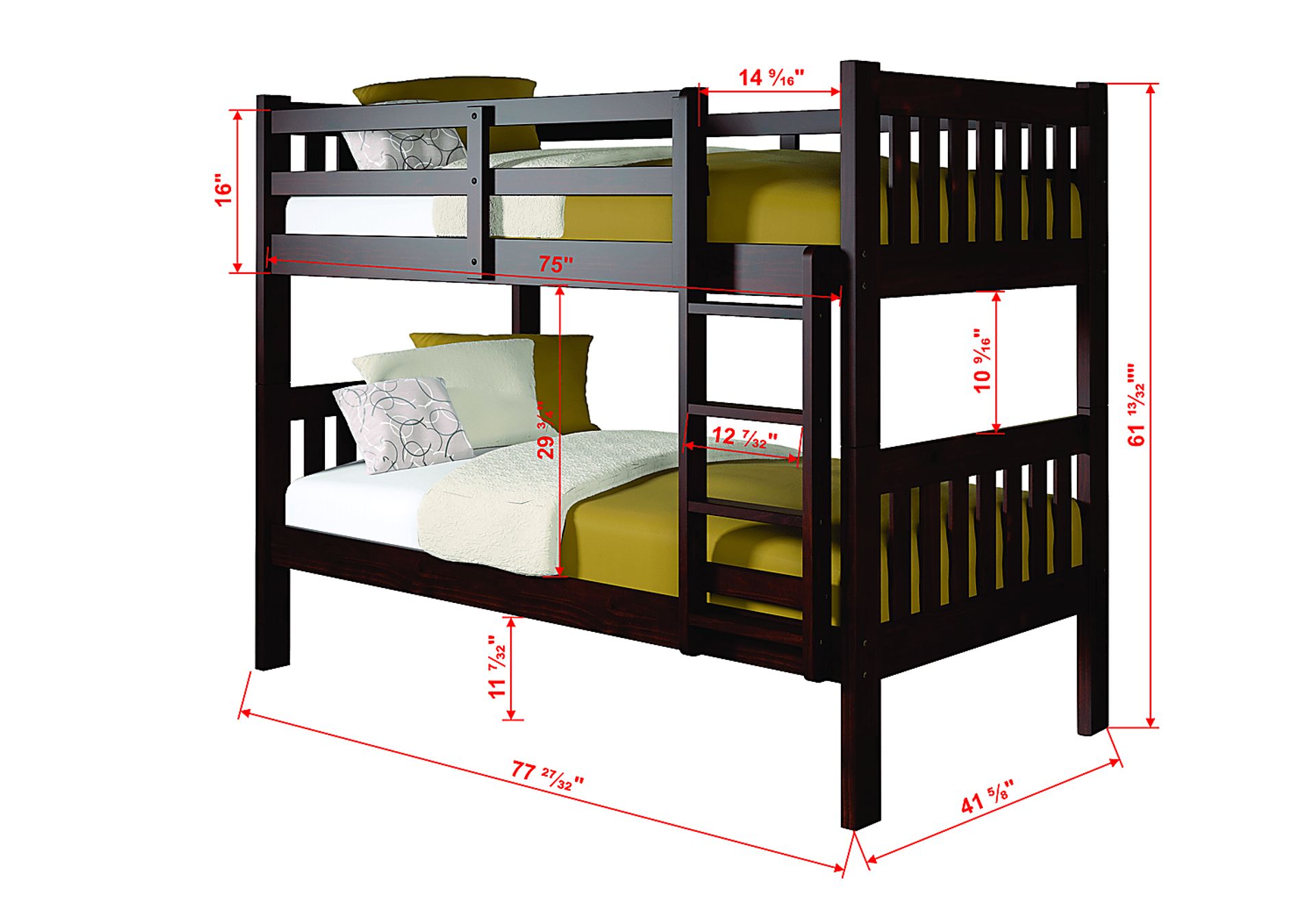 Cormac Brown Twin/Twin Bunk Bed with Storage Drawers - Image 3