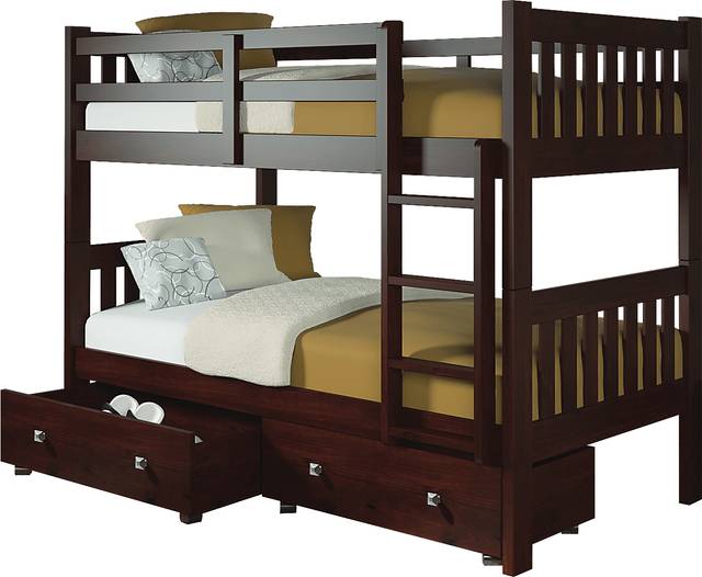 Cormac Brown Twin/Twin Bunk Bed with Storage Drawers - Thumbnail - Image 1