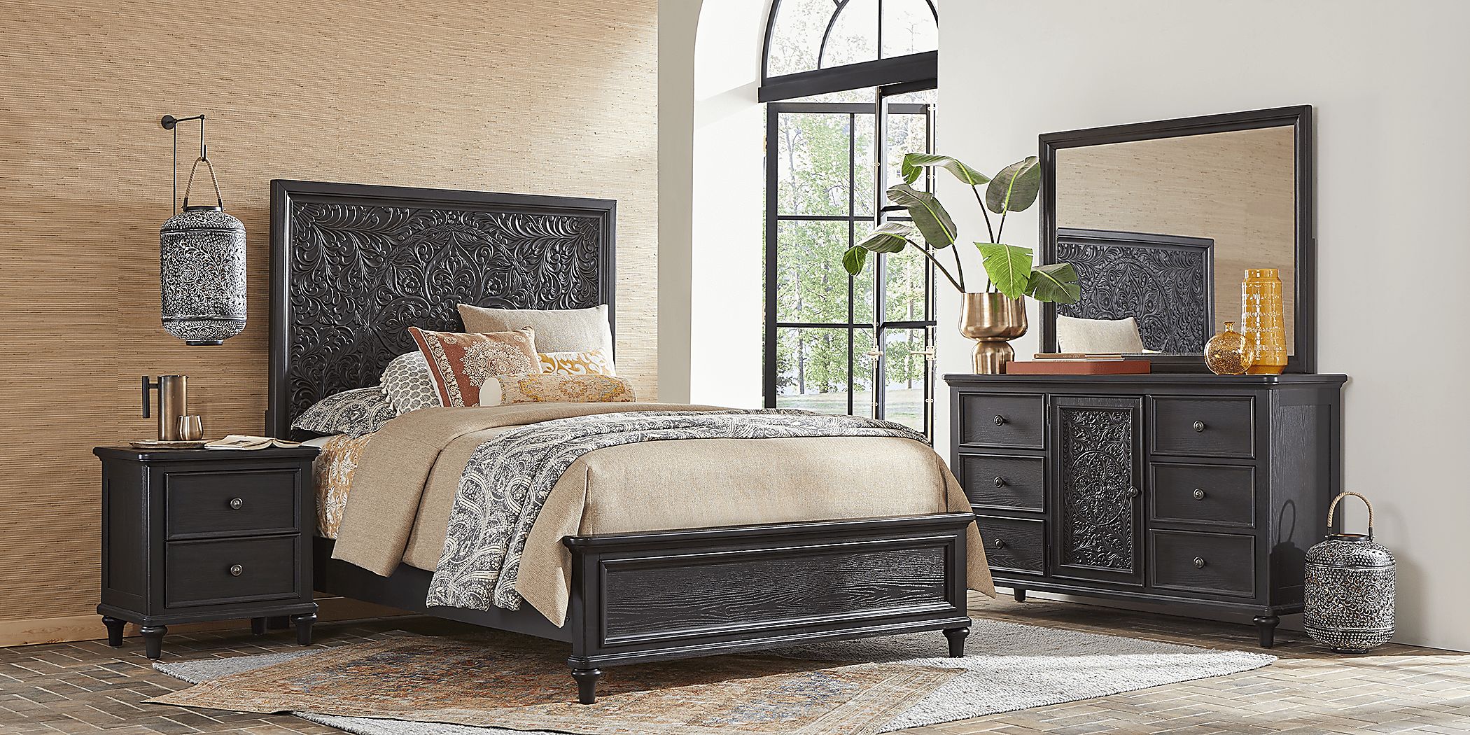 Cornelia Black 6 Pc King Panel Bedroom Rooms To Go