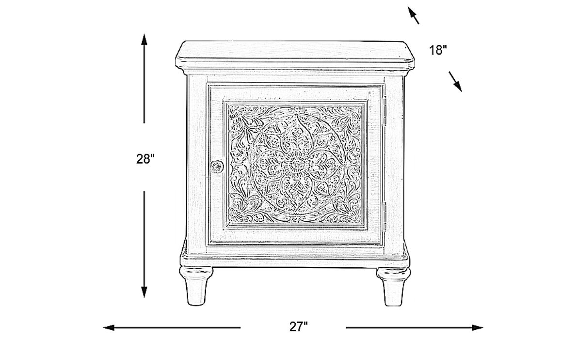 Cornelia Black Door Nightstand