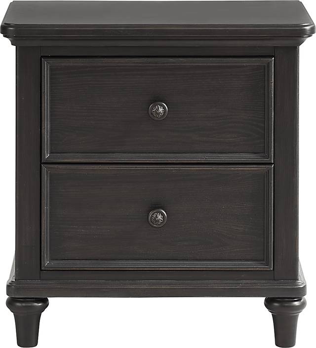 Cornelia Black Drawer Nightstand - Thumbnail - Image 1