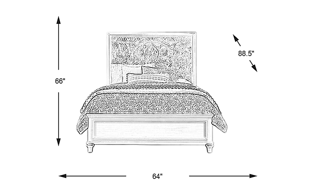 Cornelia White 3 Pc Queen Panel Bed