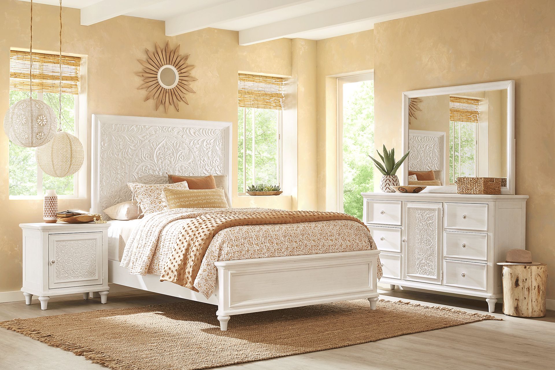 Cornelia White 7 Pc King Panel Bedroom - Image 1