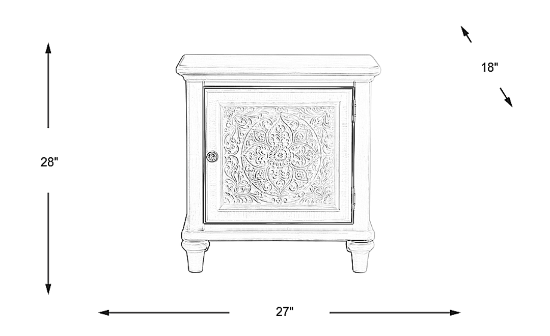 Cornelia White Door Nightstand