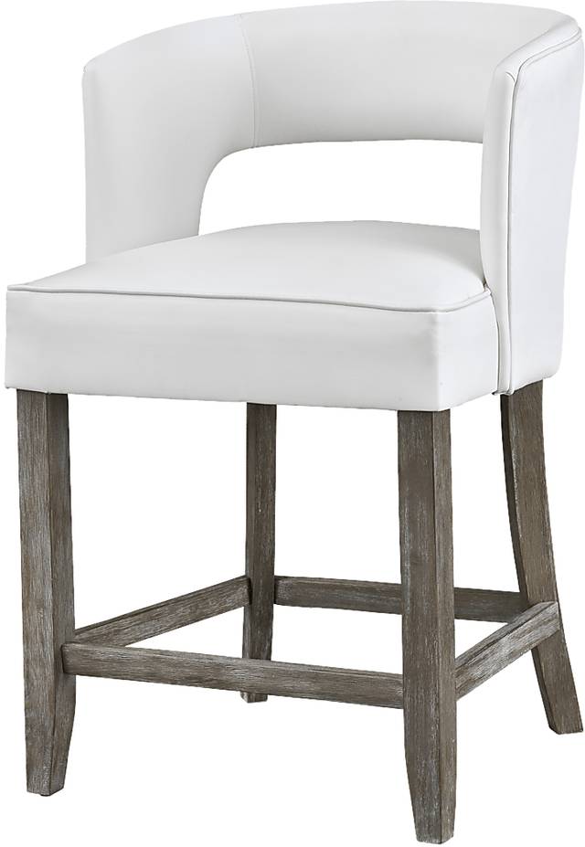 Cornelion White Counter Height Stool - Thumbnail - Image 1