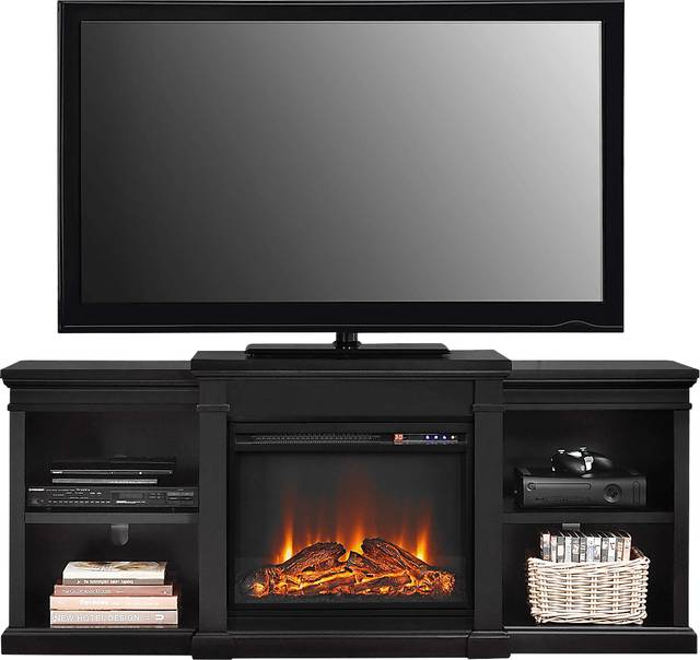 Coromell Black 65 in. Console with Electric Fireplace - Thumbnail - Image 5