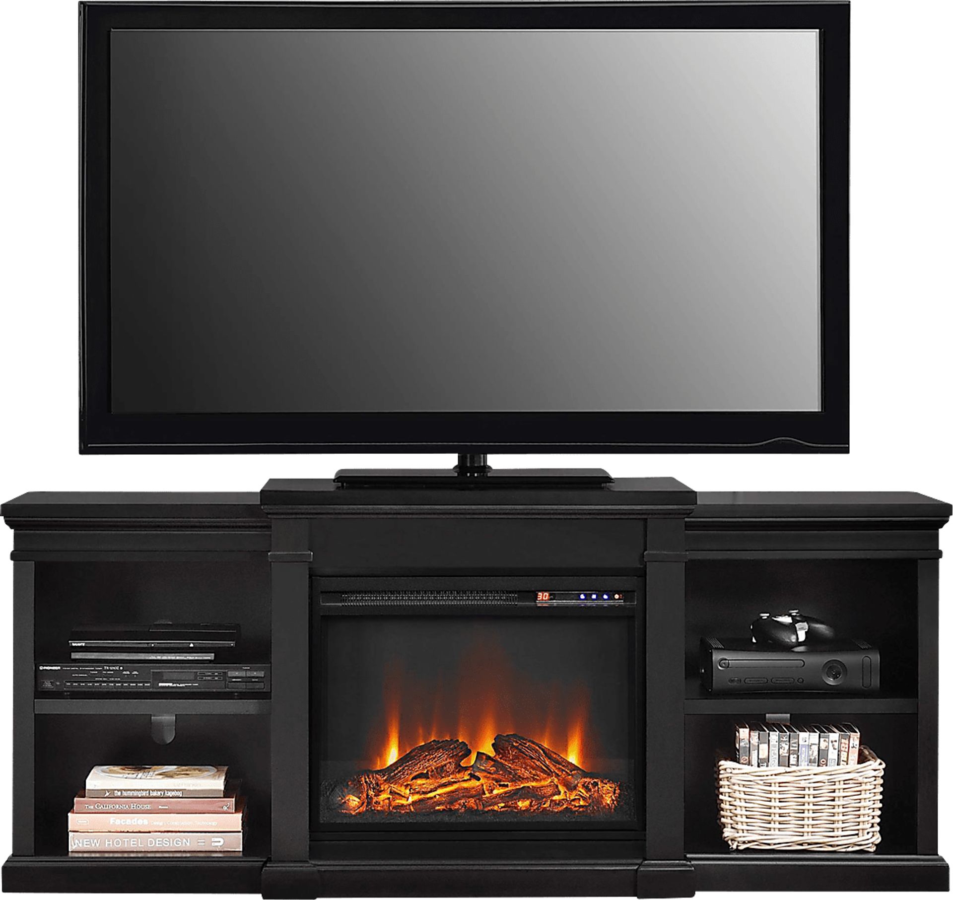 Coromell Black 65 in. Console with Electric Fireplace - Image 5