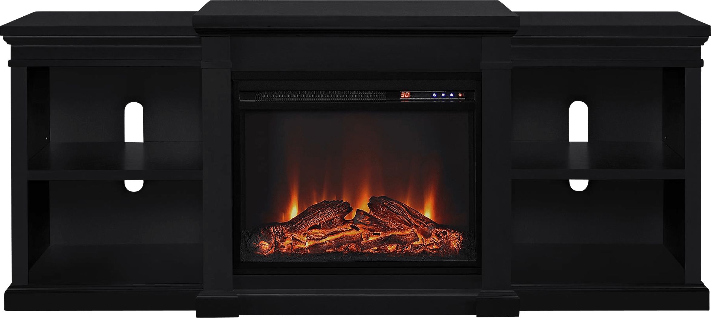 Coromell Black 65 in. Console with Electric Fireplace Rooms To Go