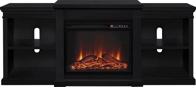 Coromell Black 65 in. Console with Electric Fireplace - Thumbnail - Image 1