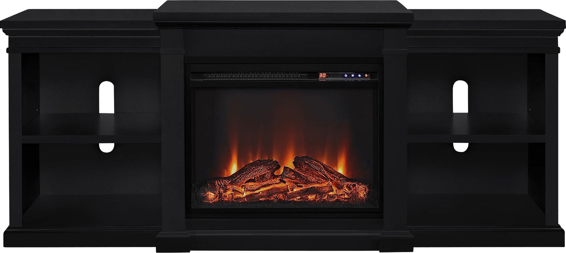 Coromell Black 65 in. Console with Electric Fireplace - Image 1