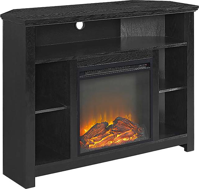 Corona Black 44 in. Console with Electric Fireplace - Thumbnail - Image 1