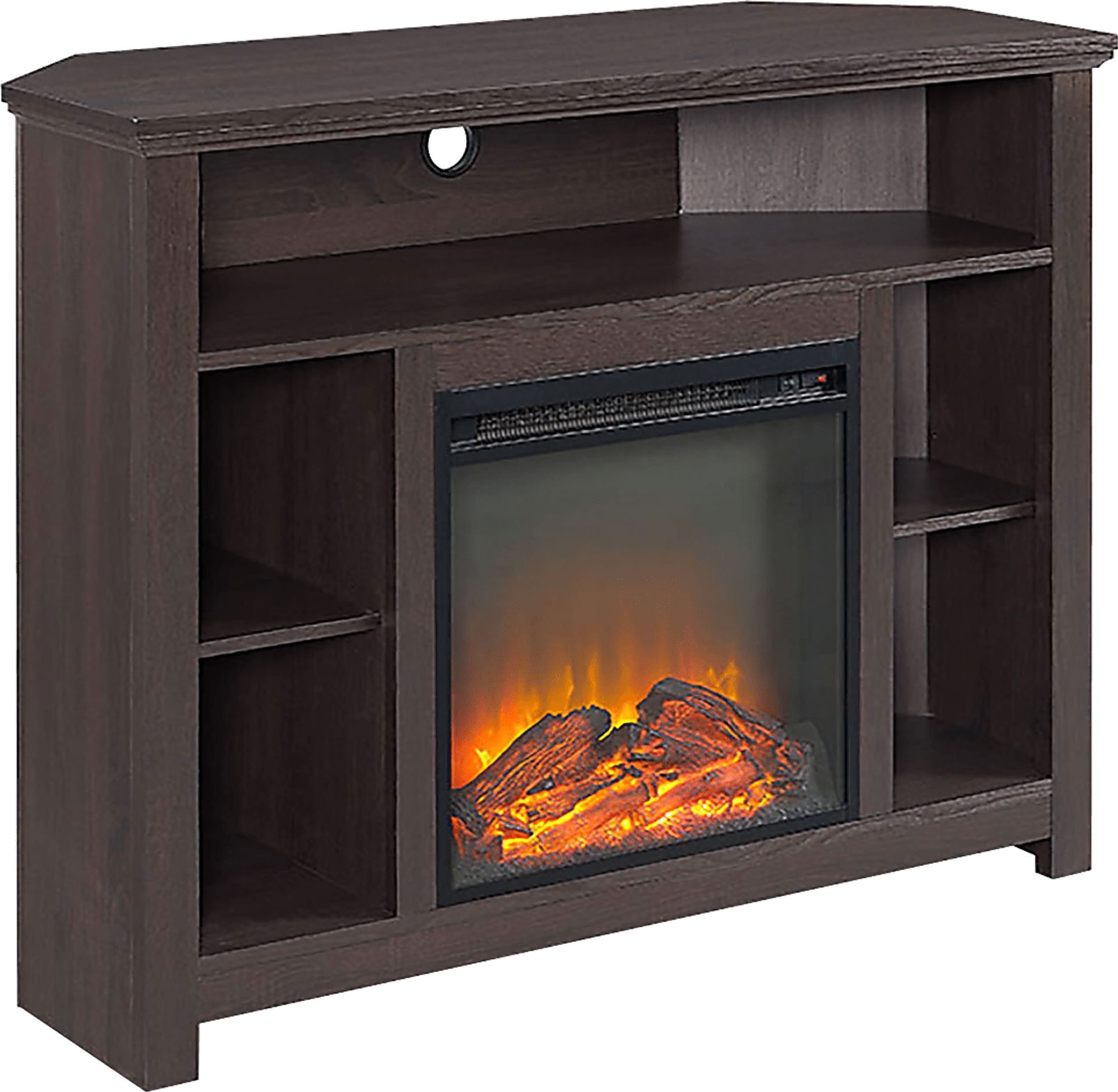 Corona Brown 44 in. Console with Electric Fireplace - Image 2