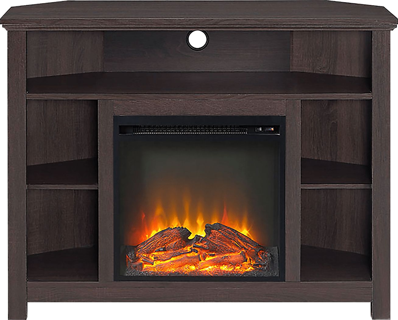 Corona Brown 44 in. Console with Electric Fireplace Rooms To Go