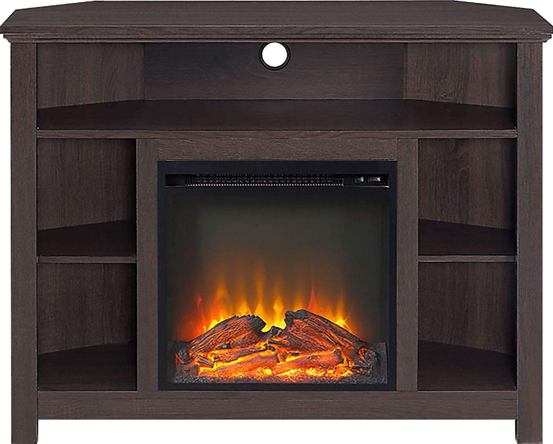 Corona Brown 44 in. Console with Electric Fireplace - Image 1