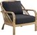 Coronado Sandstone Outdoor Chat Chair with Charcoal Cushions