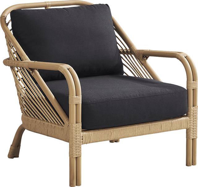 Coronado Sandstone 5 Pc Round Outdoor Chat Seating Set with Charcoal Cushions - Thumbnail - Image 2