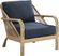 Coronado Sandstone 5 Pc Round Outdoor Chat Seating Set with Indigo Cushions