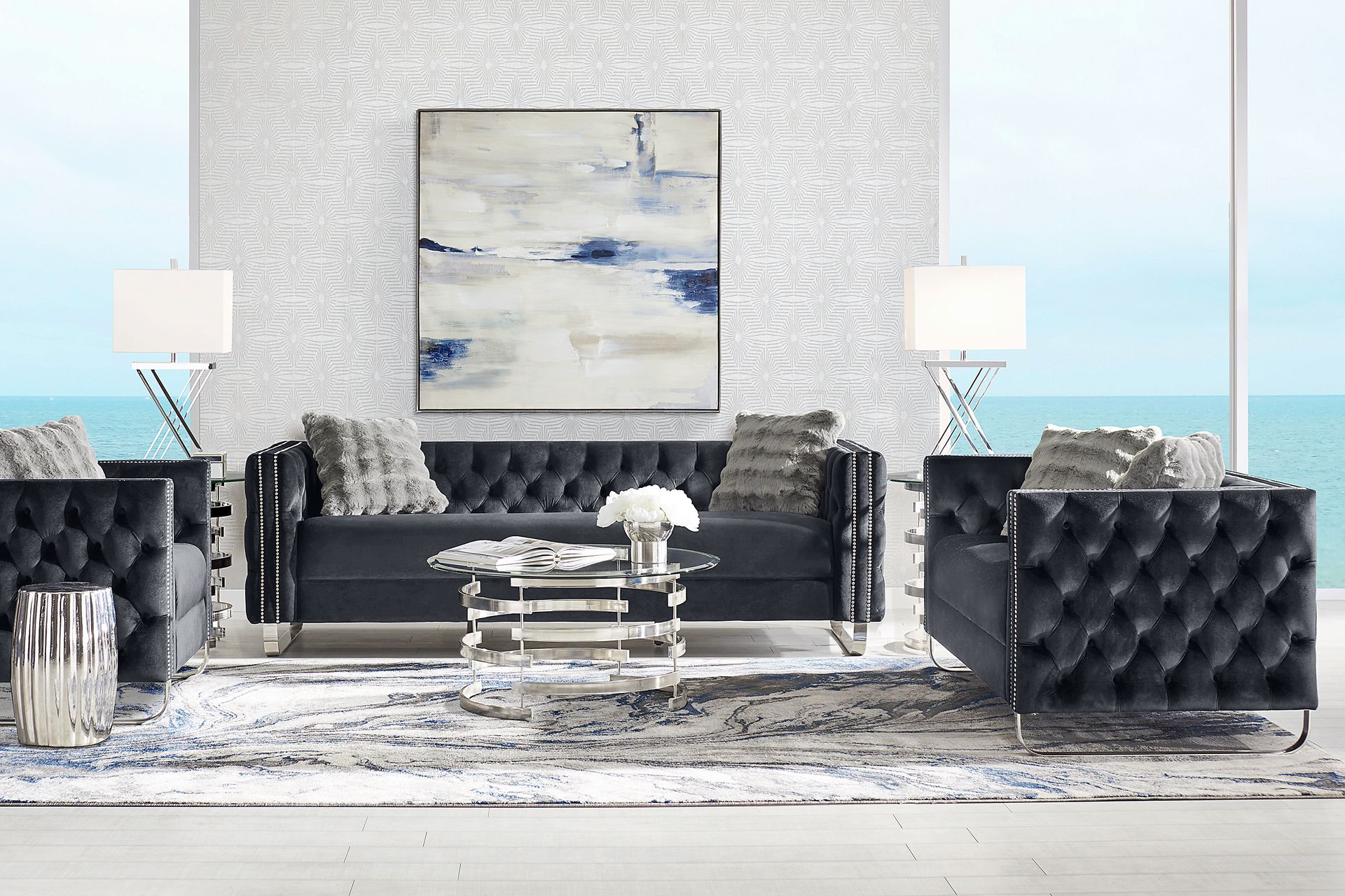 Corrella Black 8 Pc Living Room - Image 1