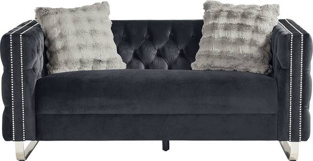 Corrella Black Loveseat - Thumbnail - Image 1