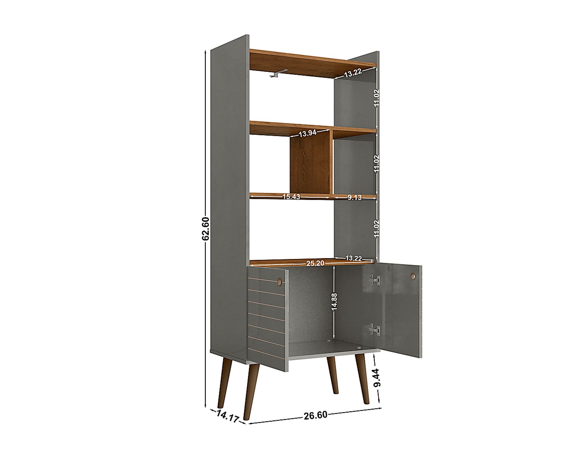 Corriedale Gray Bookcase - Image 6