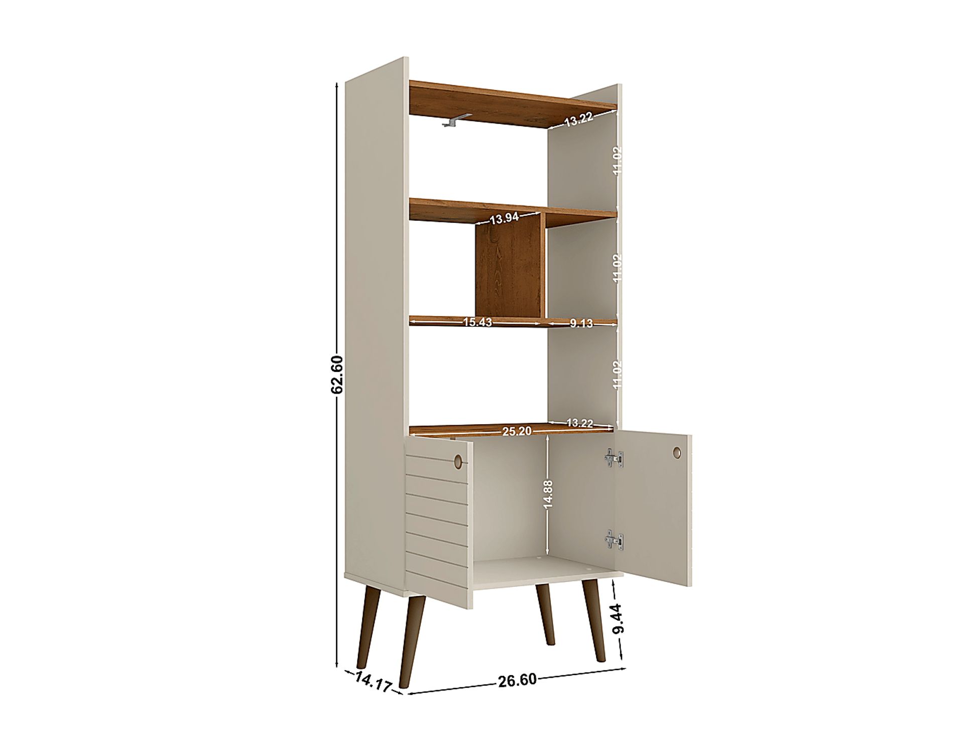 Corriedale Off-White Bookcase - Image 6