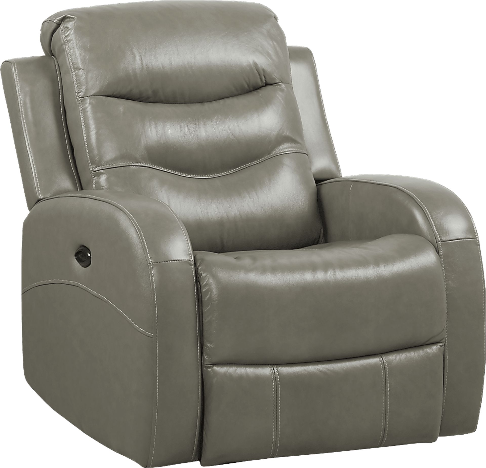 Corseca Gray Leather Power Recliner - Image 1