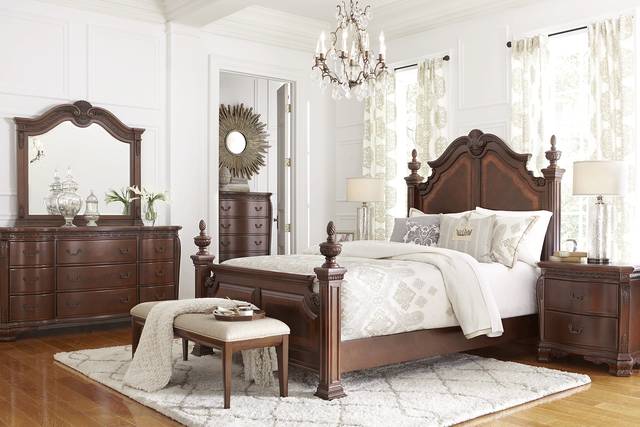 Cortinella Cherry 7 Pc King Poster Bedroom - Thumbnail - Image 1