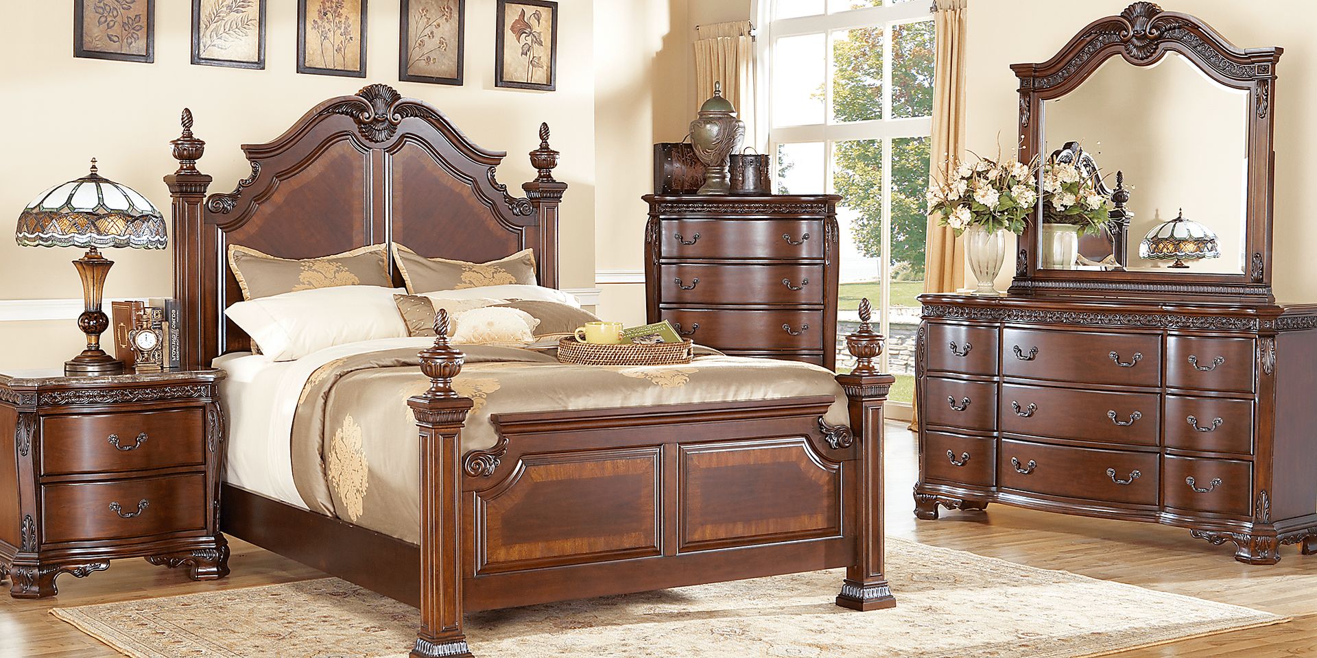Cortinella Cherry 7 Pc King Poster Bedroom - Image 2
