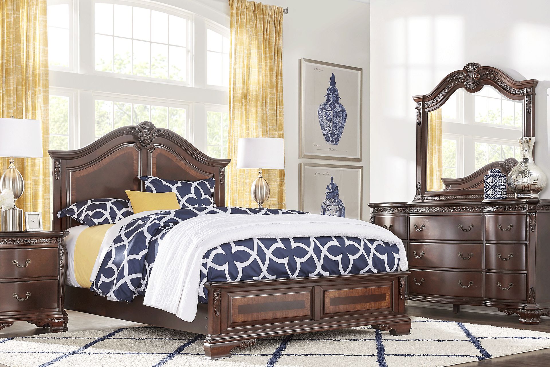 Cortinella Cherry 8 Pc King Panel Bedroom - Image 1