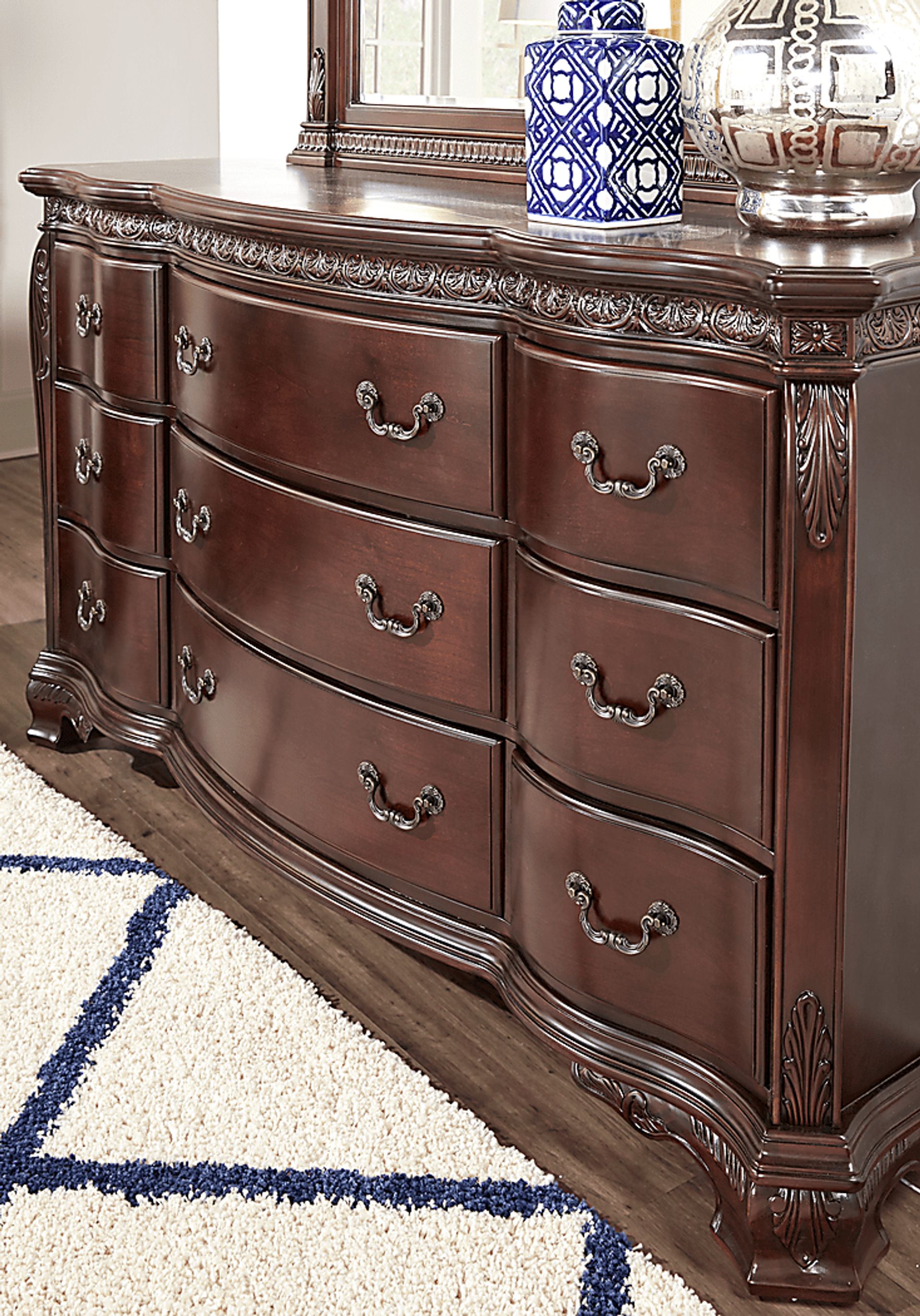 Cortinella Cherry 5 Pc King Panel Bedroom - Image 7