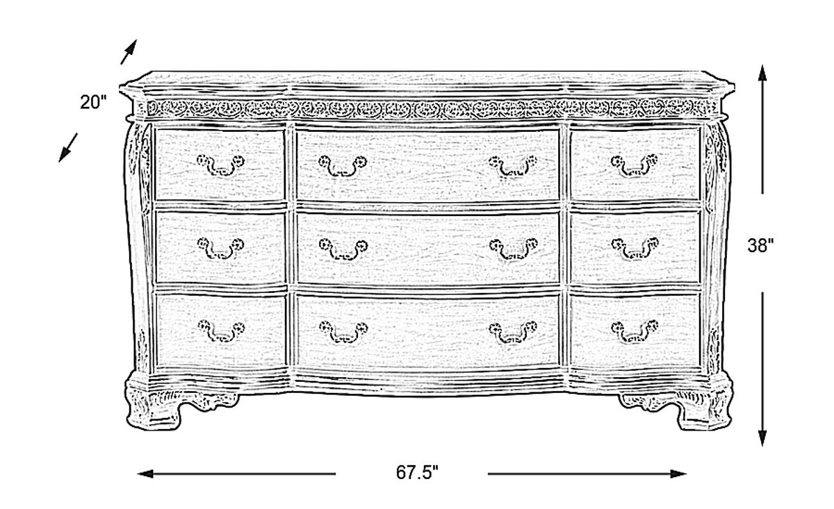 Cortinella Dark Cherry Wood Dresser | Rooms to Go